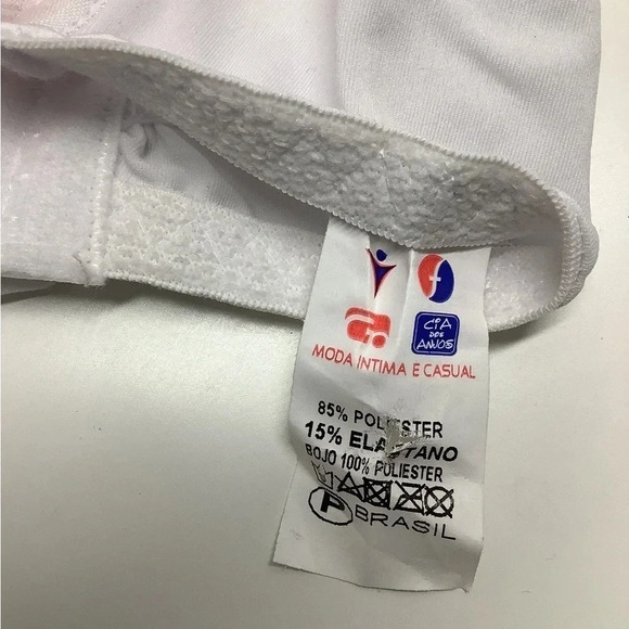 Massam Size Large White & Pink Floral Underwire Bra Made in Brazil. New with Tag - Picture 3 of 7